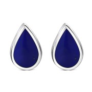 Lapiz Lazuli Drop Silver Stud Earrings, e333